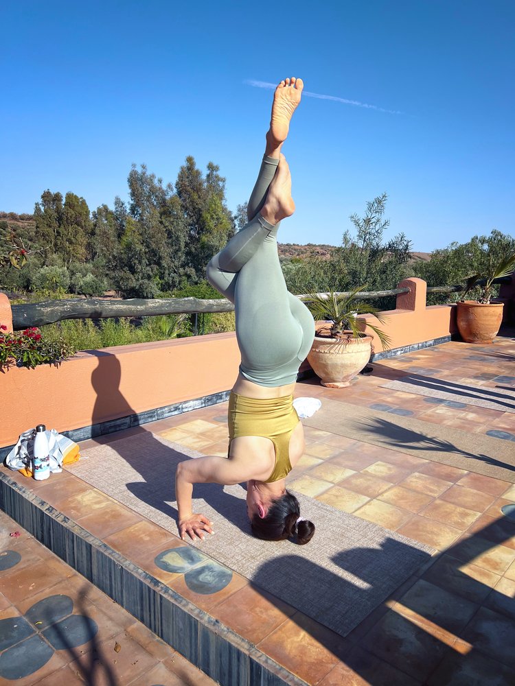Turkey, Istanbul Head stand yoga pose
